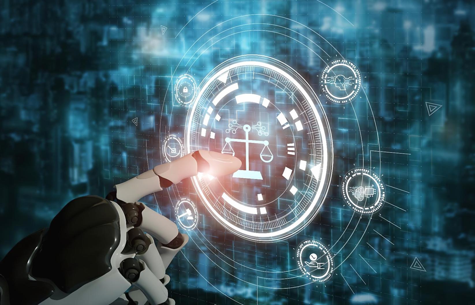 Close-up of hands coding VR interface on multiple monitors